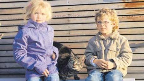 Elisa Dolezal (6) und ihr Bruder Luis (5) aus Kühbach waren besonders entsetzt, dass ihr „Schnurri“ angeschossen wurde. Es geht ihm aber wieder gut.   