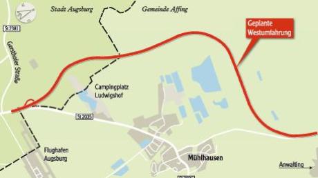 Ein Teil der Westumfahrung von Mühlhausen liegt auf Augsburger Flur. Ohne Zustimmung des großen Nachbarn kann das Planfeststellungsverfahren für das Projekt nicht beginnen. Nach mehrmonatiger Blockade machte der Stadtrat den Weg jetzt frei. 