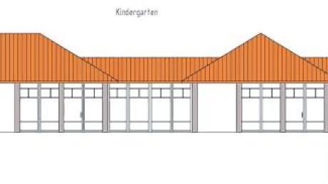 So sehen die Planer die Südansicht des Kindergartens von Alsmoos. 
