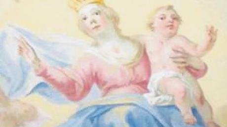 Die am Himmel schwebende Muttergottes zeigt dieses Baldauf-Fresko in der Kirche in Lauterbach. 