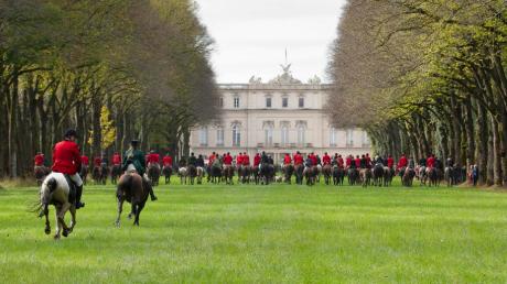 Der Schleppjagdverein von Bayern hatte zur Traditionsschleppjagd auf der Königsinsel Herrenchiemsee eingeladen. Etwa 70 Amazonen und Reiter jagten hinter den 40 englischen Foxhounds durch den Park um das Schloss. 
