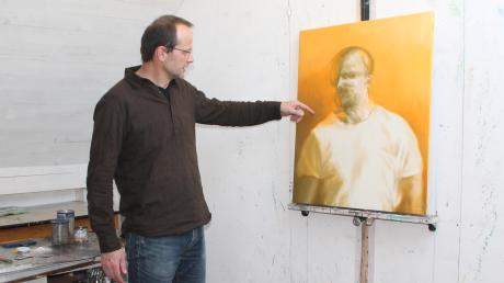 „Vielleicht ich“ (2014): Mit diesem Werk, vielleicht einem Selbstporträt, von Emmeran Achter, wurde in Friedberg für die Kunstausstellung geworben. 