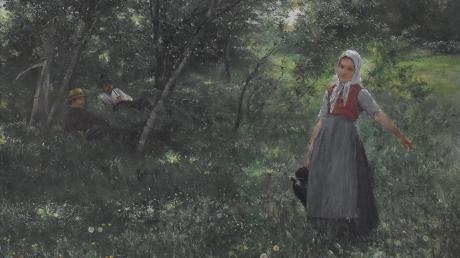 Eduard Selzam (1859-1951) war einer der ersten Maler, die sich am Ammersee niederließen. Dieses Bild trägt den Titel „Die Wasserträgerin“