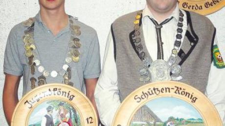 Emersackers neue Schützenkönige für 2012 sind Peter Lauter(rechts) und Mathias Bauer(links). 