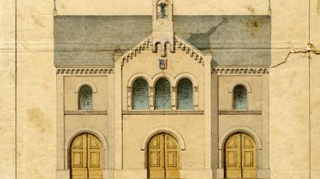 Das Bild stammt von den Plänen für eine Markthalle (Schranne) in Dinkelscherben aus dem Jahr 1863/64.