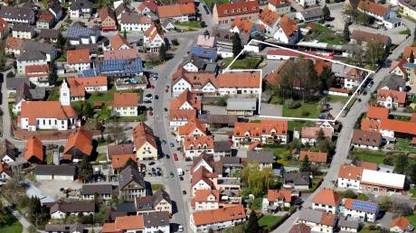 Luftbild Fischach Ortsmitte / Bildmontage