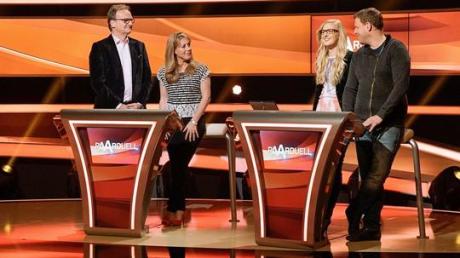 Sabrina und Andreas Wutzl aus Zusamzell (rechts) traten beim "Paarduell" in der ARD gegen Anne Gesthuysen und Frank Plasberg an.