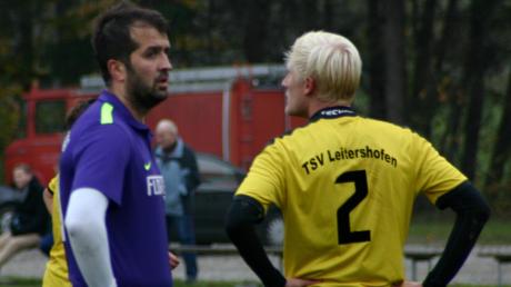Beim letzten Aufeinandertreffen hatten die Akteure des TSV Leitershofen (rechts Fabian Zimmermann) und des SV Schwabegg (rechts Peter Ziegler) etliche Diskussionen. 