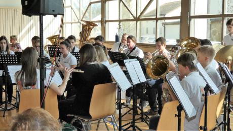 Das Jugendorchester Viva la Musica spielte unter Leitung von Manfred Braun in der Mehrzweckhalle Ellgau. 	