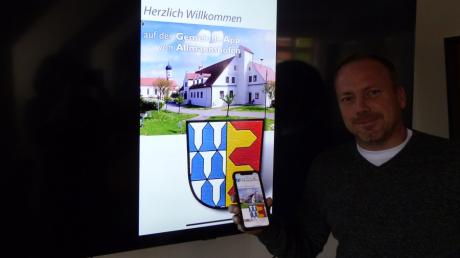 Die Allmannshofen-App ist seit wenigen Tagen online. Bürgermeister Markus Stettberger kann so im Nu Bürger und Gäste des Ortes informieren.