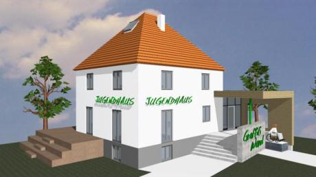 Das Haus in der Pfarrer-Debler-Straße 8 soll nach einem großen Umbau das neue Jugendhaus (Süd-Ost-Ansicht) in Dietenheim werden – wenn der Gemeinderat nach der Sommerpause zustimmt.