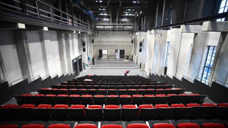 So sieht die Übergangsspielstätte des Theaters im Gaswerk-Areal aus. Am 12. Januar ist Premiere.  	