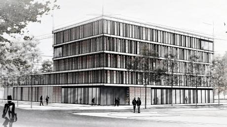 Ein markantes Gebäude an der Ackermann-Straße: So sieht der Entwurf des Münchner Büros Schwinde Architekten für die neue Polizeiinspektion Augsburg-West aus.  