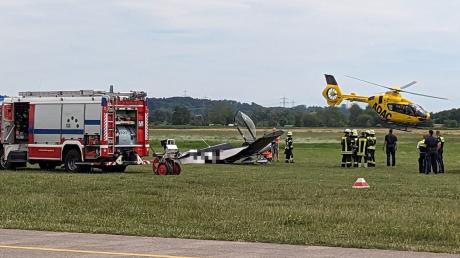 Ein Kleinflugzeug musste am Augsburger Flughafen notlanden.