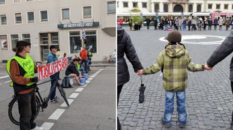In Augsburg sollen am Wochenende unter anderem eine Kundgebung pro Verkehrswende und eine Menschenkette für Demokratie stattfinden. Die Polizei rechnet mit Verkehrsbehinderungen.