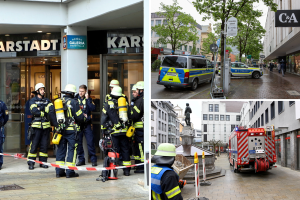 In mehreren Geschäften in der Innenstadt – unter anderem bei Karstadt und C&A – hat es am Freitag innerhalb kurzer Zeit gebrannt.