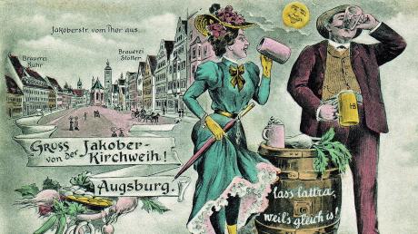 Bier war spätestens ab dem Mittelalter ein übliches Nahrungsmittel. Die traditionsreiche Jakober-Kirchweih in Augsburg, die hier grüßt, gibt es übrigens bis heute.