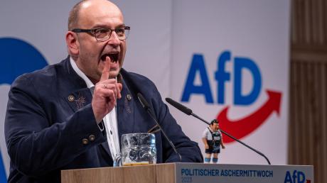 Stephan Protschka, Landesvorsitzender der bayerischen AfD, spricht beim Politischen Aschermittwoch.