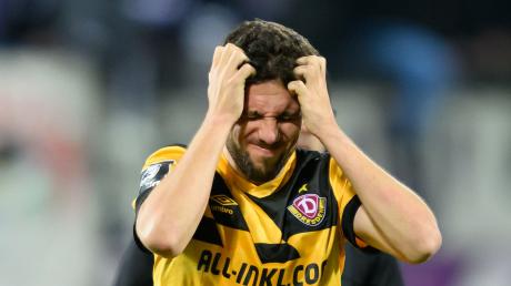 Dynamos Ahmet Arslan ist enttäuscht nach der Niederlage.