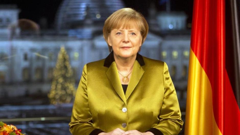Bundeskanzlerin Angela Merkel bei ihrer Neujahrsansprache im Jahr 2013.