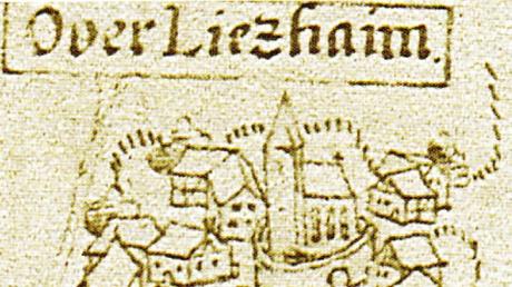 Oberliezheim in einem Kartenausschnitt von 1610. 