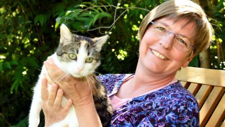 Tierärztin Angela Radtke schreibt an einem Katzenbuch. Es geht um einen Ratgeber für Besitzer älterer Tiere, deren Krankheitssymptome  oft falsch gedeutet werden.