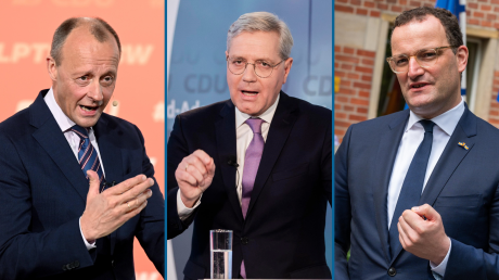 Die CDU steckt in ihrer tiefsten Krise. Parteichef Armin Laschet ist schwer angeschlagen. Wer könnte ihn ersetzen? Im Bild von links: Friedrich Merz, Norbert Röttgen und Jens Spahn.
