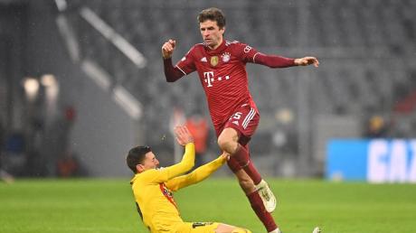 Thomas Müller erzielte gegen Barcelona seinen 50. Treffer in der Champions League. Gegen die Katalanen traf er im siebten Spiel zum achten Mal – und ließ sich auch von Clement Lenglet nicht aufhalten. 