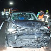 Bei einem Auffahrunfall im dichten Reiseverkehr auf der A7 sind am Sonntagabend vier Autos beschädigt worden.