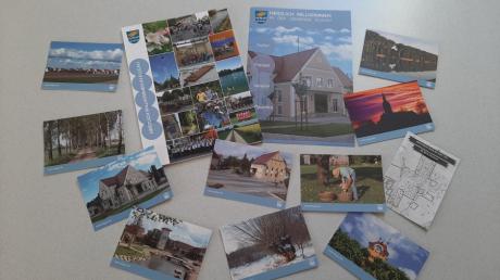 Die Ellgauer Neubürgermappe enthält einen  Informationsflyer, zehn bunte Postkarten und einen Flyer über den Historischen Spaziergang durch die Gemeinde. 