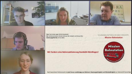 Per Videokonferenz wurde die Petition Mission Bahnstation von Initiator Paul Hettler an die bayerische Verkehrsministerin Kerstin Schreyer übergeben. 