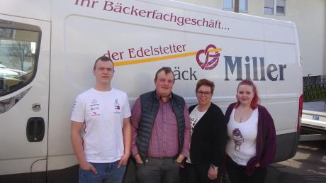 Die Bäckerei Miller Edelstetten, von links: Felix, Matthias, Christina und Katharina Miller.