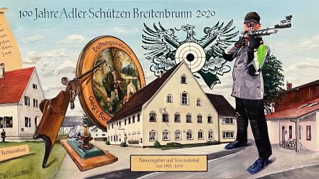 Die Jubiläumsscheibe hängt bereits im Schützenheim in Breitenbrunn. 
