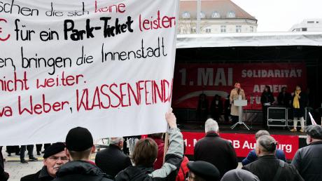 Bei der Kundgebung des DBG am 1. Mai wurde Oberbürgermeisterin Eva Weber bei ihrer Rede massiv gestört.