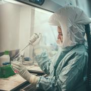  Eine Frau arbeitet im Institut für Mikrobiologie der Bundeswehr in München. Das Institut hat auch erstmals in Deutschland bei einem Patienten das Affenpockenvirus zweifelsfrei nachgewiesen.