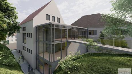 Ein „gläserner“ Anbau soll das Rathaus und die „Alte Schule“  in Neuburg verbinden und einen barrierefreien Zutritt ermöglichen.