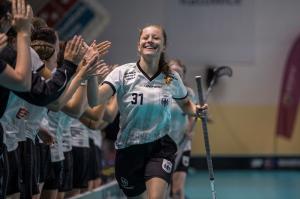 Die Donauwörtherin Emma Luxenhofer während der Floorball-WM im polnischen Kattowitze.
