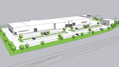 So könnte das geplante Supermarktareal auf dem Gewerbegebiet An der Bahn in Blindheim aussehen. 