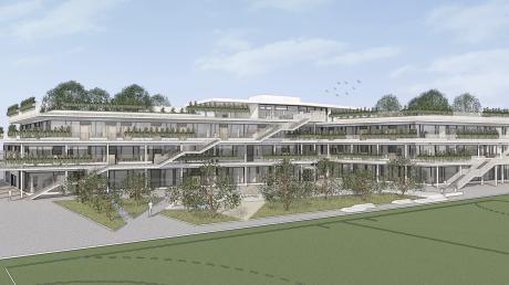 So sieht der Neubau der Johann-Strauß-Grundschule in Haunstetten aus.