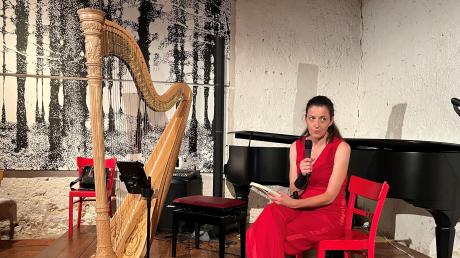 Harfenistin Silke Aichhorn hat ihr Publikum in Reimlingen bestens unterhalten.