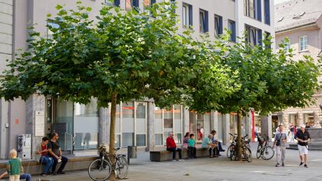 Diese Bäume am Martin-Luther-Platz wurden im Zuge der Fußgängerzonen-Sanierung gepflanzt. Sie sollen für Kühlung im Sommer sorgen. Doch nicht überall sind Pflanzungen möglich.