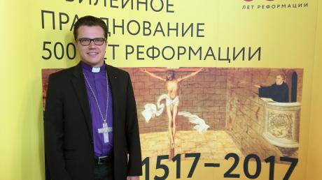 Dietrich Brauer als Erzbischof der Evangelisch-lutherischen Kirche Russlands beim 500-jährigen Jubiläum der Reformation 2017 in der Moskauer Peter-und-Paul-Kathedrale.