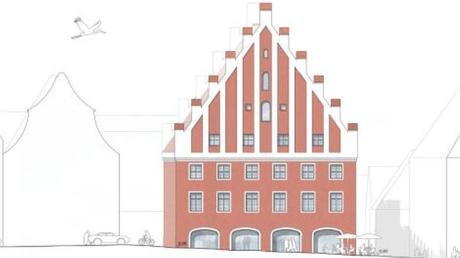 So soll das Tanzhaus in Donauwörth von der Reichsstraße aus künftig aussehen. Die Änderungen sind moderat - die Arkaden sollen in Zukunft verglast sein, das Gebäude durch mehr Licht einen offeneren Charakter vorweisen.