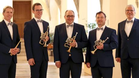 Das Nördlinger Bachtrompeten Ensemble mit (von links) Tom Lier (Schlagwerk), Jonas Hillenmeyer, Rainer Hauf, Armin Schneider und Klaus Ortler (Orgel).