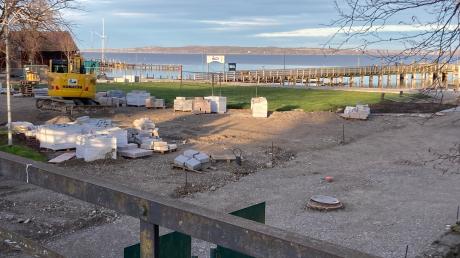 Vor Weihnachten wurden die Arbeiten im nördlichen Teil der Dießener Seeanlagen unterbrochen. Voraussichtlich am 9. Januar werden sie wieder aufgenommen.
