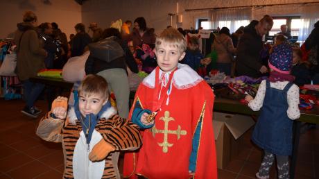 Konstantin will dieses Jahr an Fasching als Tiger gehen und Sebastian sich mit Königsmantel und Goldkette verkleiden.