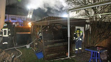 In Vöhringen-Illerberg musste die Feuerwehr zu einem Gartenhütten-Brand ausrücken.