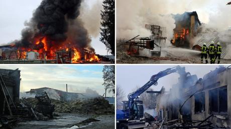 Der Brand einer Lagerhalle rief in Osterberg mehr als 250 Einsatzkräfte auf den Plan.