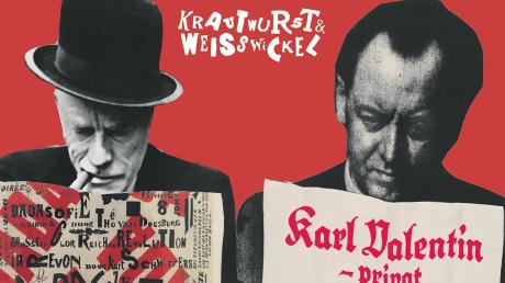Valentin, Schwitters lesend, und Schwitters, in Valentin vertieft: Das Titelmotiv der Ausstellung "Krautwurst & Weißwickel" ist natürlich eine Collage. 