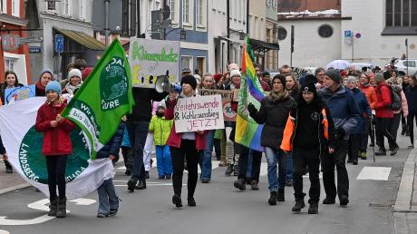 Rund 120 Personen haben am Freitag in Landsberg an einer Demonstration der Klimaschutzbewegung Fridays for Future teilgenommen.